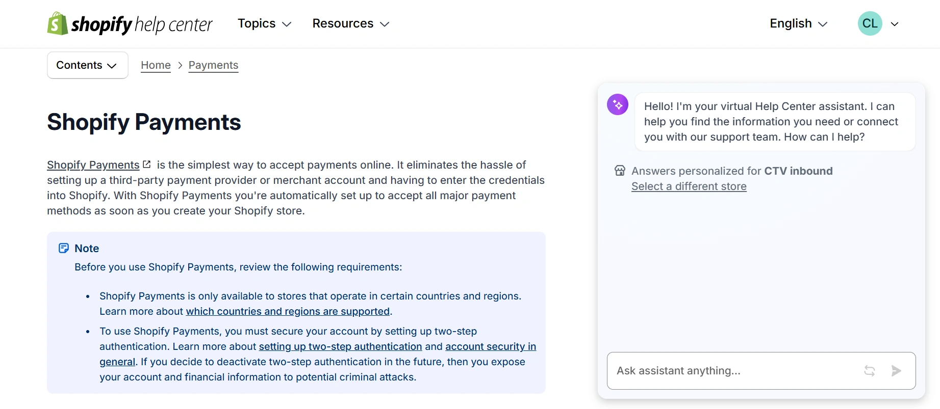 Shopify Payments